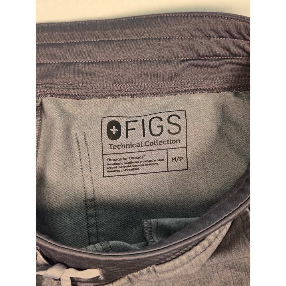 FIGS Jogger Scrub Pants Womens Medium Grey Technical Stretch Cargo *see notes - Picture 6 of 7